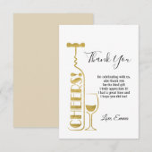 wijn, proost bedankkaart kaart (Voorkant / Achterkant)