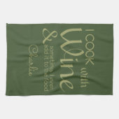 Wijn Quote aangepaste naam keukenhanddoek (Horizontaal)