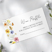 Wijn Raffle Game | Wildflower Boho Vrijgezellenfee Informatiekaartje