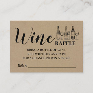 Wijn Raffle Ticket Couples Shower Rustige Kaart