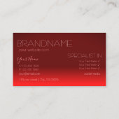 Wijn Red Gradient Chic Mirror Font Classic Modern Visitekaartje (Achterkant)
