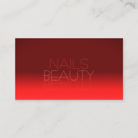 Wijn Red Gradient Chic Mirror Font Classic Modern Visitekaartje (Voorkant)