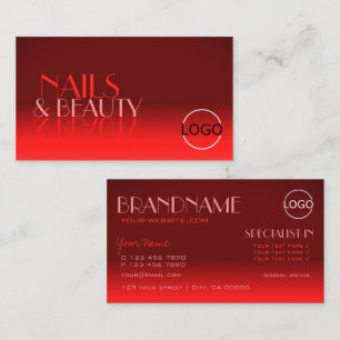 Wijn Red Gradient Mirror Font Classic Logo Elegant Visitekaartje