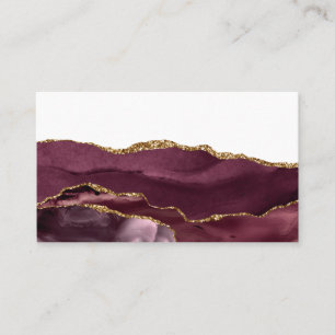Wijn Red Marble Agate Golden Glitter Stylish Glam Visitekaartje