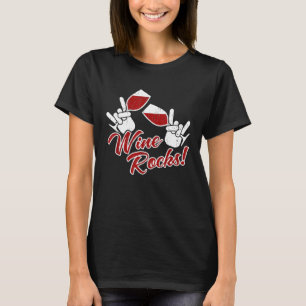 Wijn Rocks Drink Humor T-shirt