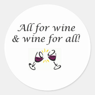 Wijn! Ronde Sticker