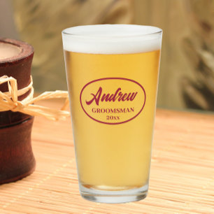 Wijn rood gestileerde bruiloft Groomsman Naam Glas