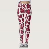 Wijn rood luipaard patroon leggings (Voorkant)