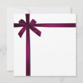 Wijn Satin Ribbon Bow Kerstfeest Kaart (Achterkant)