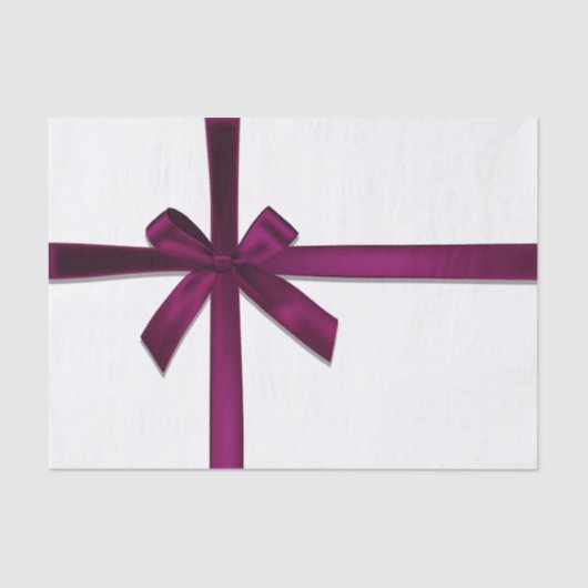 Wijn Satin Ribbon Bow Kerstfeest Tissuepapier (Voorkant)