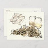 Wijn Save the Date Elegant Verjaardagsfeest Aankondigingskaart (Voorkant / Achterkant)