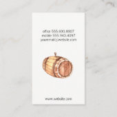 Wijn schenken | Spatten | Wijndruiven en vat Visitekaartje (Achterkant)