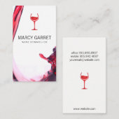 Wijn schenken | Splash II wijnglas Visitekaartje (Voorkant / Achterkant)