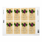 Wijn Sjabloon  Druiven Aangepaste fles Etiket (Full Sheet)