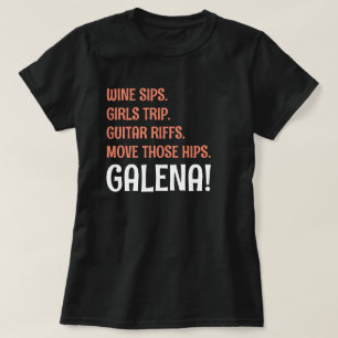 Wijn Snips Meisjes Trip Gitaar Riffs Galena Illino T-shirt