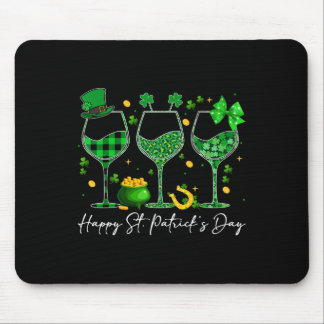 Wijn St Patricks Day Luipaard Groen Klaver Wijn G Muismat