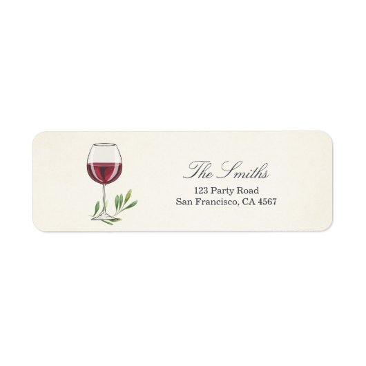 Wijn Tasting Return Address Label Winery Vineyard (Voorkant)