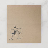 Wijn Toast Gevouwen Tent Style Place Card (Buitenkant ongevouwen)
