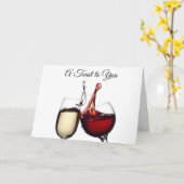 Wijn toast op je 40e verjaardag! kaart (Gele Bloem)