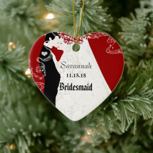 Wijn Trouwjurk Bruidsmeisje Kerst Ornament