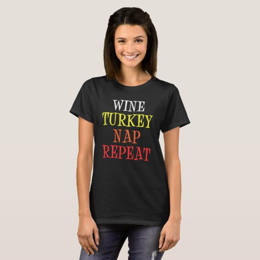 Wijn Turkey Nap Repeping T-shirt (Voorkant volledig)
