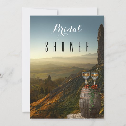 Wijn van wijngaarden Gedekte bridal Shower Invitat Kaart (Voorkant)