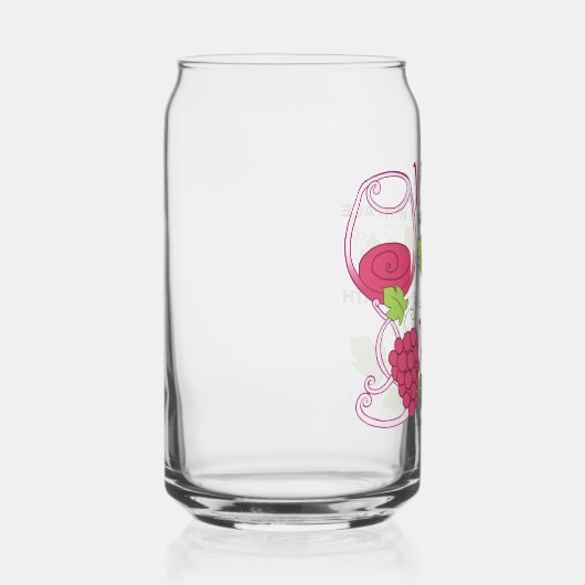 Wijn verbetert met leeftijd blikvorm glas (Rechts)