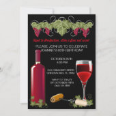 Wijn verjaardagsfeestje Volwassen leeftijd tot in Kaart (Voorkant)