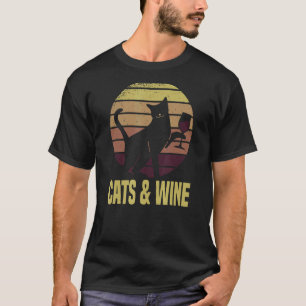 Wijn Verzamelende Rode Wijn Kat T-shirt