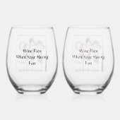 Wijn vliegt als je leuke wijnglazen set hebt wijnglas zonder voet (Achterkant)