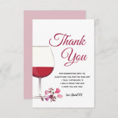 wijn , volwassene , dank je wel bedankkaart (Voorkant / Achterkant)