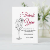 wijn , volwassene , dank je wel bedankkaart (Staand voorkant)