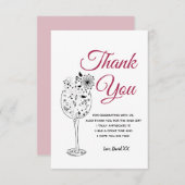 wijn , volwassene , dank je wel bedankkaart (Voorkant / Achterkant)