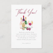 Wijn voor de Geloften Bruidsfeest Bedankkaart (Voorkant)