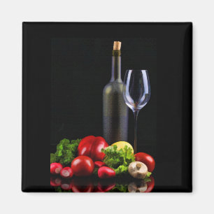 Wijn voor een salade magneet