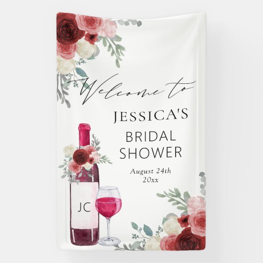 Wijn Voor Huwelijkse Voorwaarden Rood Wijn Welkom Spandoek (Verticaal)