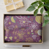 Wijn Whimsical Birds and Flowers Tissuepapier (Geschenk)