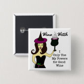 Wijn Witch Button (Voorkant /achterkant)