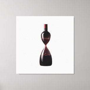 Wijn Zandloper Canvas Kunst