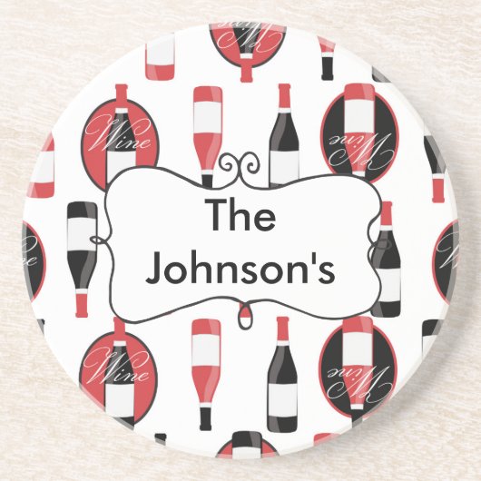 wijn zandsteen onderzetter (Voorkant)