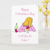 Wijn zijn Valentijnskaart Kaart (Gele Bloem)