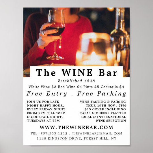 Wijnbar Scène, Wijnbar/Wijnmakerij Adverteren Poster (Voorkant)
