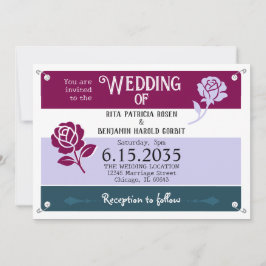 Wijnblauwe Rozen Runner Race Bib Marathon Wedding Kaart