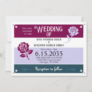 Wijnblauwe Rozen Runner Race Bib Marathon Wedding Kaart