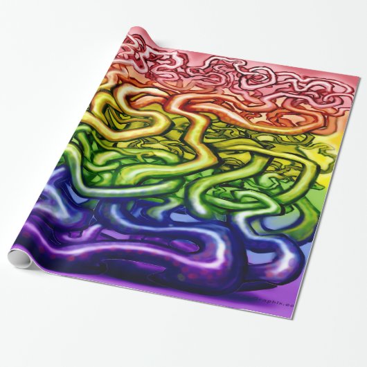 Wijnbomen LGBQT Rainbow Cadeaupapier (Uitgerold)