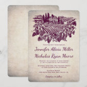  wijnbouw Bourgundy Wedding Kaart (Voorkant / Achterkant)