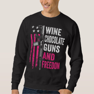 Wijnchocolade Pistolen & Freedom Pink AR15 Womens Trui