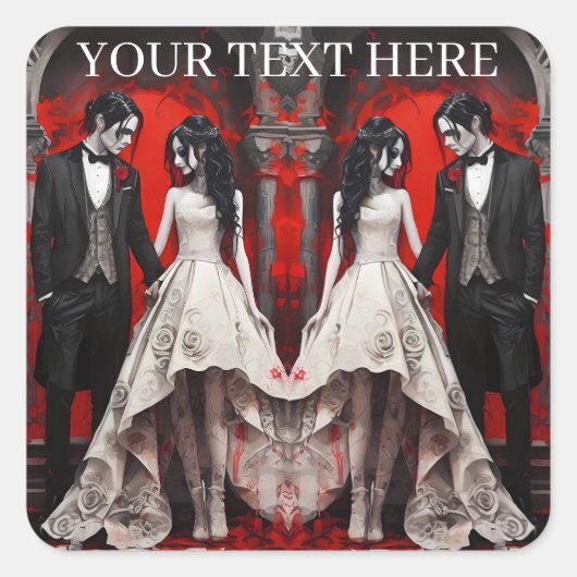 Wijndoos Vierkante Sticker (Voorkant)