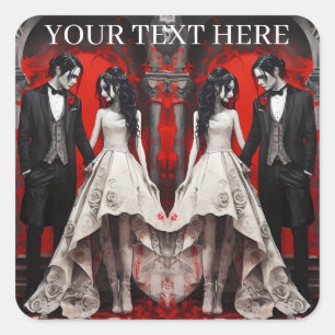 Wijndoos Vierkante Sticker