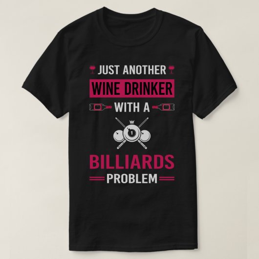Wijndrinker Biljart T-shirt (Design voorkant)